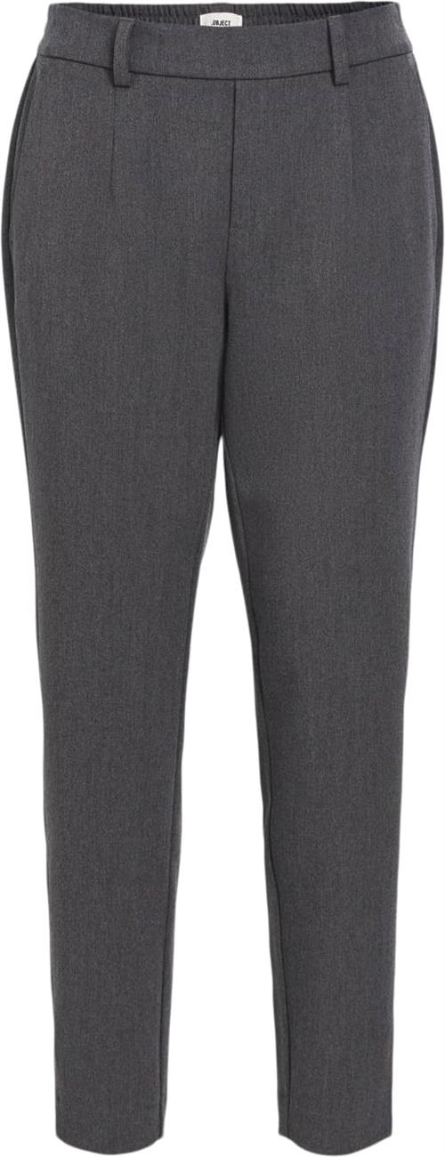 Object Objlisa Slim Pant Noos Kvinde Medium Grey Melange Bukser Med Smalle Ben Str 40 - hos Magasin