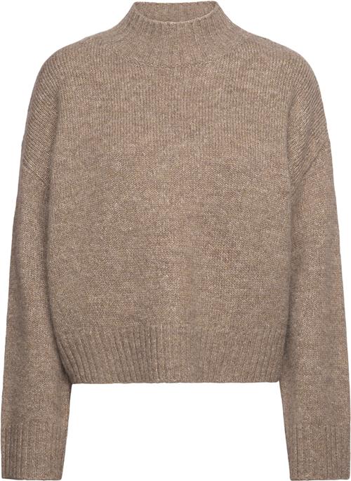 Rosemunde Chunky Knit Pullover Kvinde Beige Melange Rullekraver Str S - hos Magasin