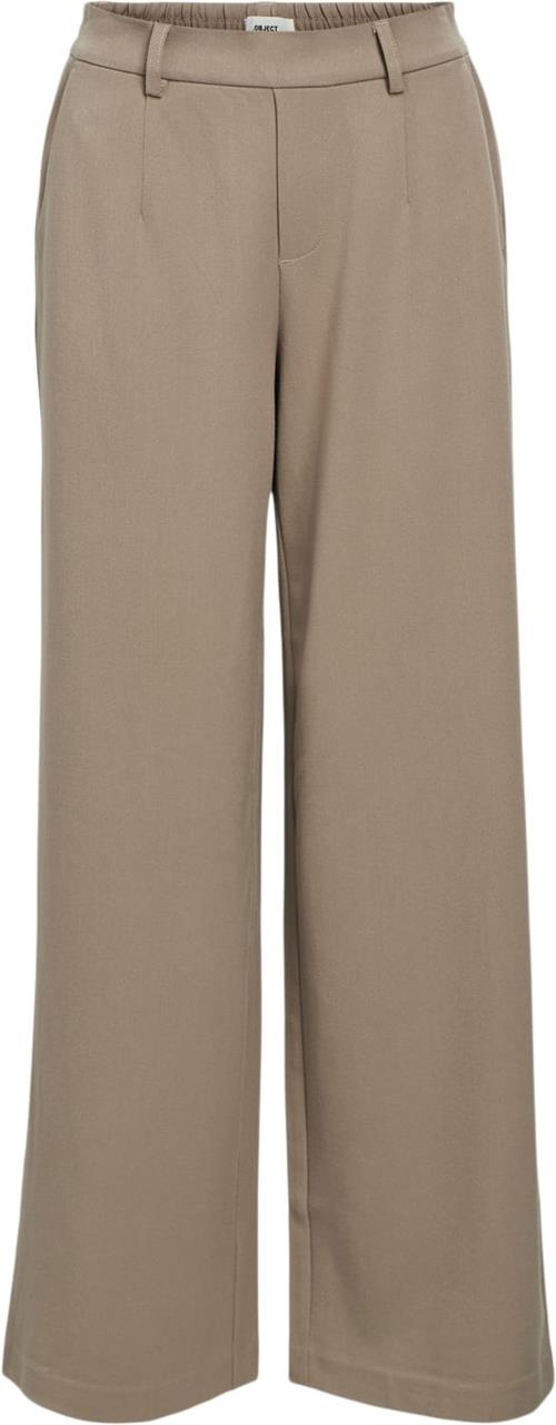 Object Objlisa Wide Pant Noos Kvinde Desert Taupe/col Bukser Med Brede Ben Str 42 - hos Magasin