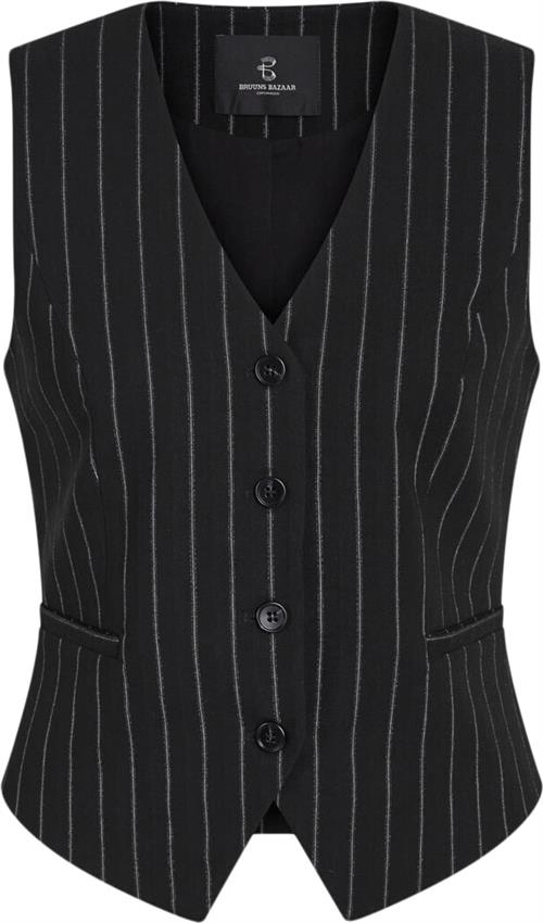 Se Bruuns Bazaar Decumariabbbielle Waistcoat Kvinde Black With Lurex Blazere Str 40 - Polyester hos Magasin ved Magasin