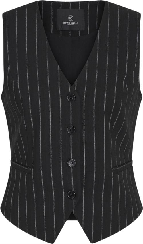 Se Bruuns Bazaar Decumariabbbielle Waistcoat Kvinde Black With Lurex Blazere Str 38 - Polyester hos Magasin ved Magasin