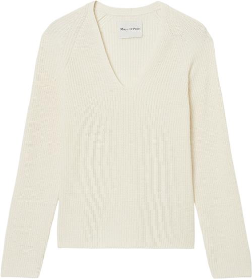 Se Marc O’Polo Pullover, Longsleeve, Vneck Kvinde White Cotton Sweaters Str S - hos Magasin ved Magasin