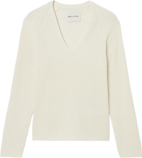 Marc O’Polo Pullover, Longsleeve, Vneck Kvinde White Cotton Sweaters Str XXS - hos Magasin