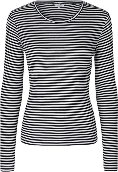 mbyM Mlilita Kvinde Black Sugar Stripe Langærmede T-shirts Str L - hos Magasin