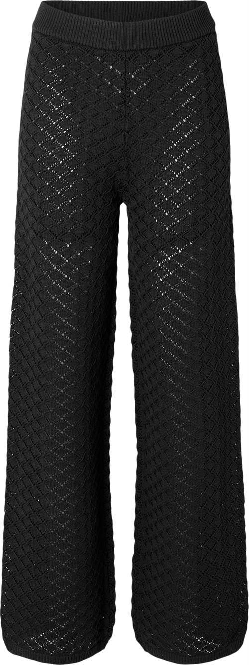 Selected Femme Slffrida HW Structure Knit Pants EX Kvinde Sort Bukser Med Lige Ben Str XS - hos Magasin