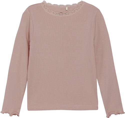 Huttelihut Tshirt LS Rib Str 128 - Fawn Langærmede T-shirts hos Magasin