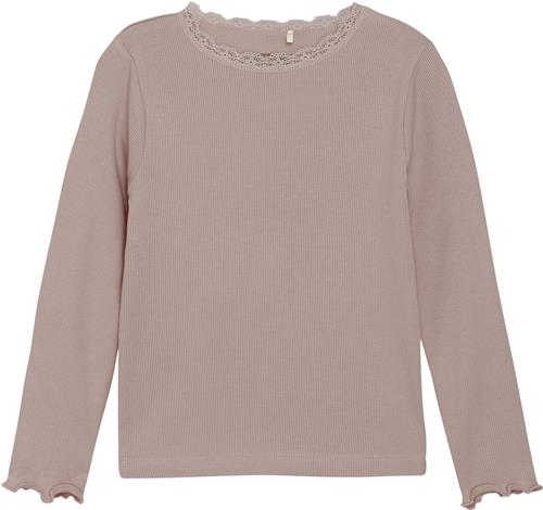 Huttelihut Tshirt LS Rib Str 122 - Fawn Langærmede T-shirts hos Magasin