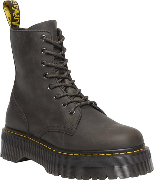 Dr. Martens Jadon Charcoal Grey Burnished Waxy Pull Up Wp Kvinde Charcoal Grey Snørestøvler Str 38 - hos Magasin