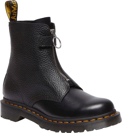 Dr. Martens 1460 Pascal Frnt Zip Black Wanama+Milled Nappa Kvinde Black Snørestøvler Str 40 - hos Magasin