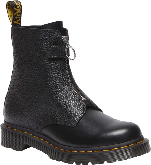 Dr. Martens 1460 Pascal Frnt Zip Black Wanama+Milled Nappa Kvinde Black Snørestøvler Str 39 - hos Magasin