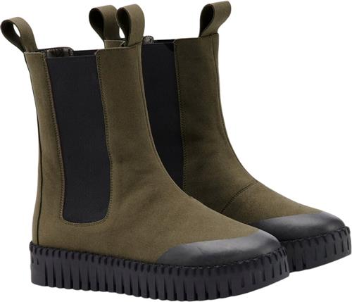 ILSE JACOBSEN Tulip6298 Kvinde Deep Olive Black Chelsea Boots Str 41 - Polyester hos Magasin