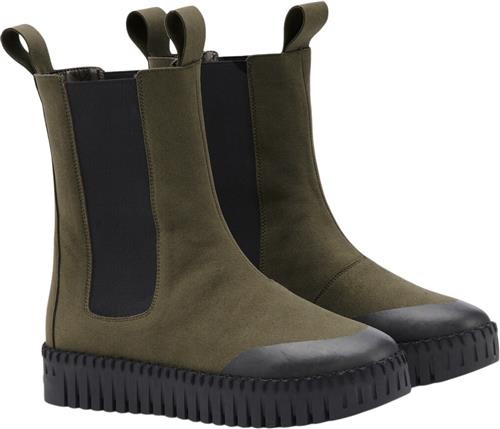 ILSE JACOBSEN Tulip6298 Kvinde Deep Olive Black Chelsea Boots Str 36 - Polyester hos Magasin