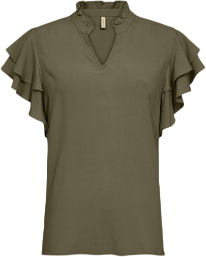 soyaconcept Scradia 194 Bluse Oliven Kvinde 7750 Oliven Kortærmede Bluser Str S - Viskose hos Magasin