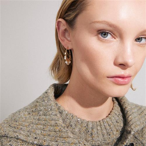 Pilgrim Focus Recycled Hoop Earrings Goldplated one size - Creoler hos Magasin