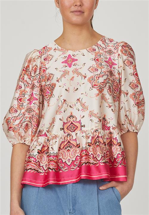 Love&Divine Love11551 Kvinde Pink Paisley Langærmede Bluser Str XL - hos Magasin