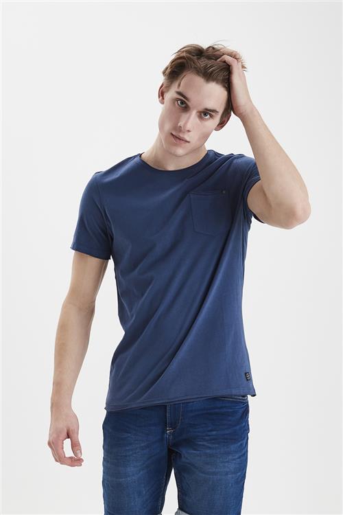 Se Blend Bhnoel Tee Noos Mand Denim Blue Kortærmede T-shirts Slim Fit Str L - hos Magasin ved Magasin