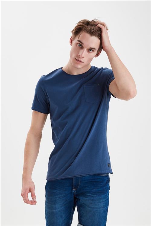 Blend Bhnoel Tee Noos Mand Denim Blue Kortærmede T-shirts Slim Fit Str XXXL - hos Magasin