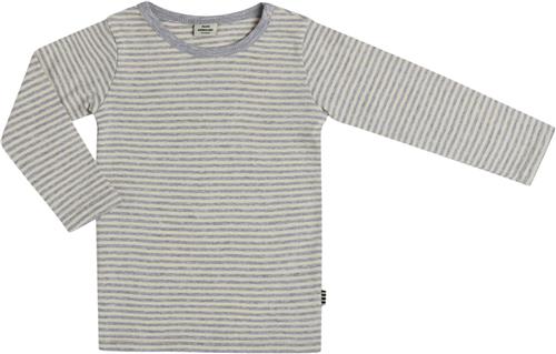 Mads Nørgaard - Copenhagen Soft Striped Rib Tobinino Str 2 år - Off White / Grey Mel Langærmede T-shirts Bomuld hos Magasin