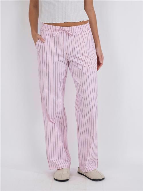 Neo Noir Sonar Multi Stripe Pants Kvinde Light Pink Bukser Med Lige Ben Str 40 - hos Magasin