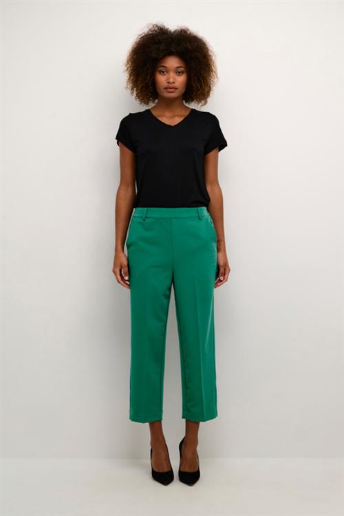 Se Kaffe Kasakura HW Cropped Pants Kvinde Aventurine Bukser Med Lige Ben Str 40 - hos Magasin ved Magasin