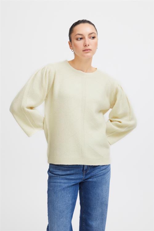 Se ICHI Ihalises MS Kvinde Cloud Dancer Sweaters Str L - hos Magasin ved Magasin