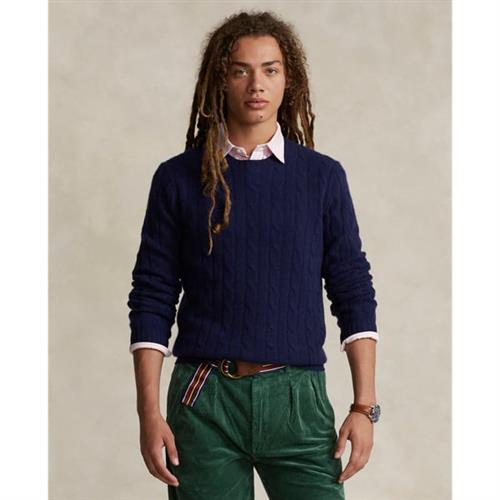 Polo Ralph Lauren 2/12 Cashmere Sfalsl-swt Mand Bright Navy Sweaters Str M Cashmere - hos Magasin