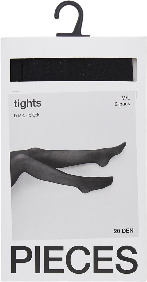 Pieces Pcnew Nikoline 20 DEN 2 Pack Tights Strømpebukser Str M/L - hos Magasin