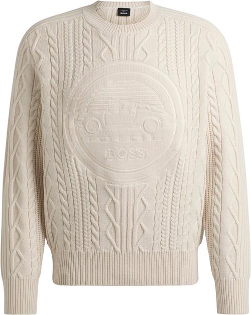 BOSS Cdionel_PS Mand Open White Sweaters Str S - hos Magasin