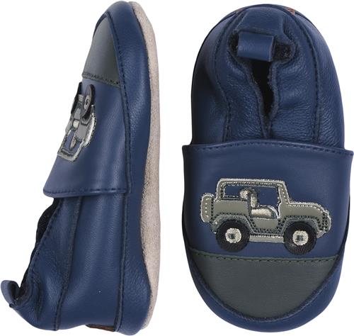 Se Melton Leather Shoe Jeep Blue Hjemmesko Str 0-6M - hos Magasin ved Magasin