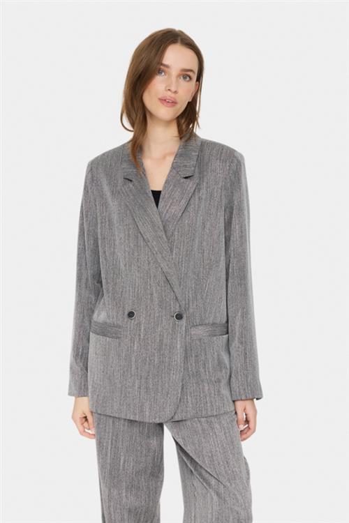 Se Saint Tropez Glendasz Blazer Kvinde Mist Grey Melange Blazere Regular Fit Str XL - hos Magasin ved Magasin