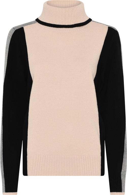 Se Micha BB Jumper_ BB Cosy Block Knit Kvinde Beige/blac Sweaters Str S - hos Magasin ved Magasin