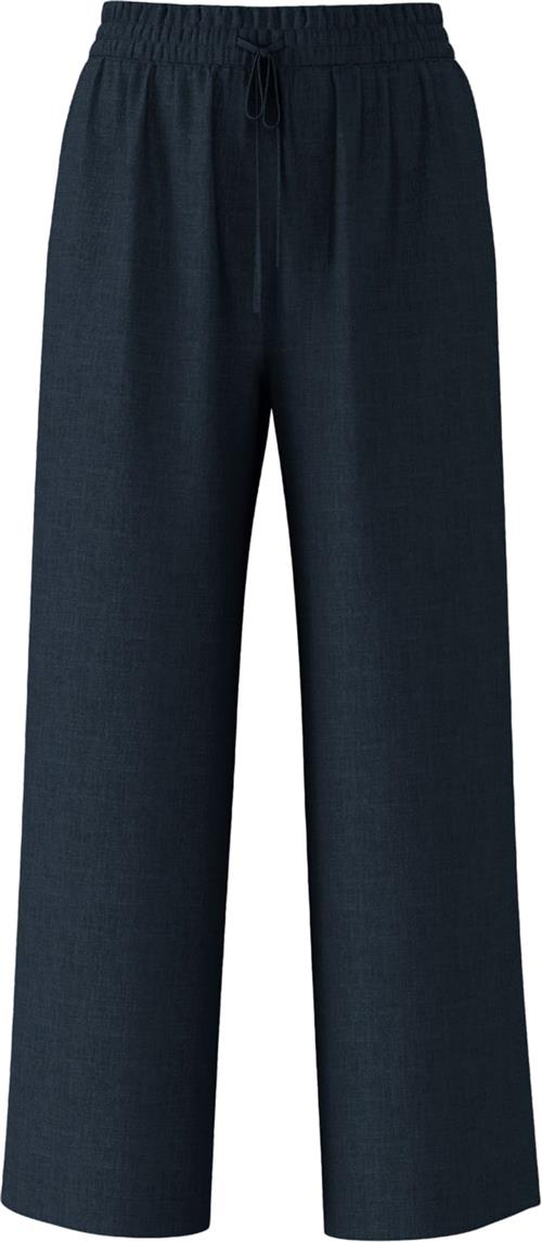 Selected Femme Slfvivagulia HW Long Linen Pant NO Kvinde Mørkeblå Hørbukser Regular Fit Str 40 - hos Magasin