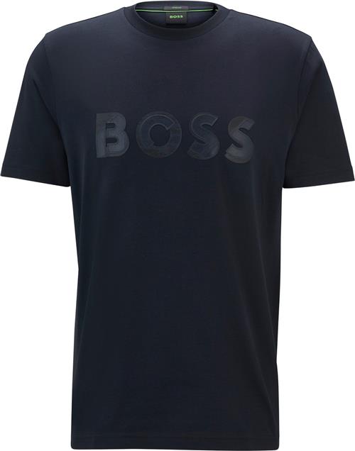 BOSS Tee Jagged 1 Mand Navy Kortærmede T-shirts Str L - hos Magasin