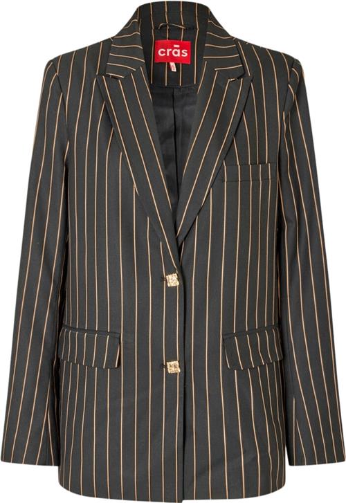 Se Cras Dianacras Blazer Kvinde Camel Pinstripe Blazere Str 38 - hos Magasin ved Magasin