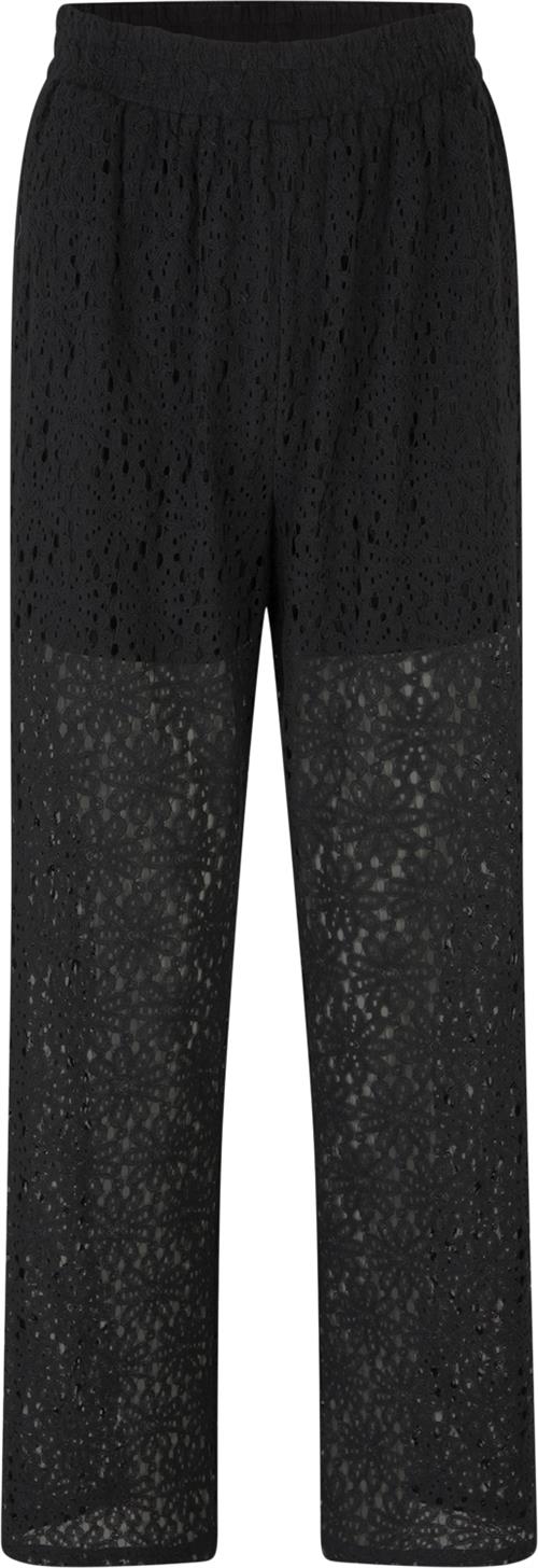 Rosemunde Lace Trousers Kvinde Sort Bukser Med Lige Ben Str 40 - hos Magasin