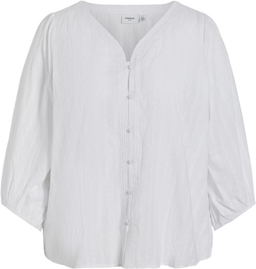 Vila Vimillan Vneck 3/4 Shirt/cur Kvinde Bright White Langærmede Skjorter Str 44 - hos Magasin