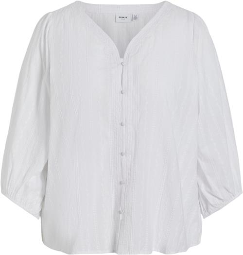 Vila Vimillan Vneck 3/4 Shirt/cur Kvinde Bright White Langærmede Skjorter Str 50 - hos Magasin