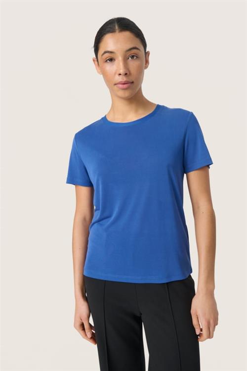 Soaked in Luxury Slcolumbine Crewneck T-shirt SS Kvinde Sodalite Blue Kortærmede T-shirts Regular Fit Str XL - hos Magasin