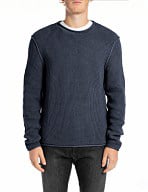 Se Replay Strik Mand Navy Sweaters Str L - hos Magasin ved Magasin