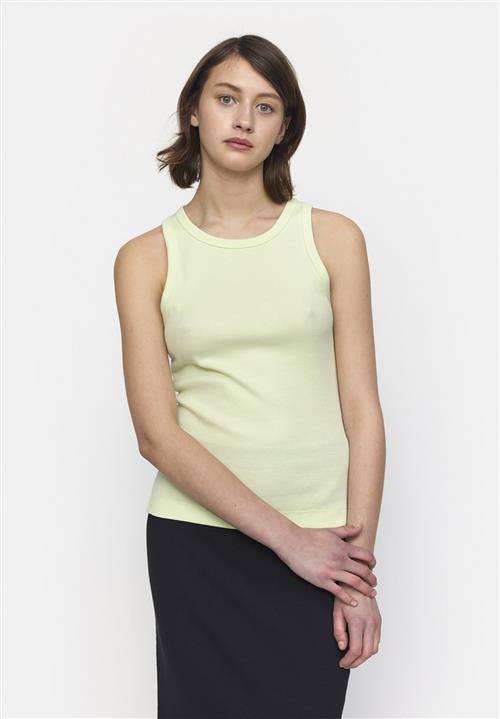 esmé studios Esblossom Racerback Rib Tank Kvinde Lime Cream Tanktoppe Str L - Bomuld hos Magasin