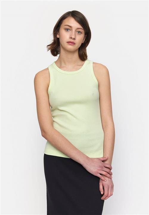 esmé studios Esblossom Racerback Rib Tank Kvinde Lime Cream Tanktoppe Str XL - Bomuld hos Magasin