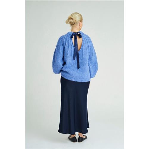 Se A-VIEW Patrisia bow Knit Pullover Kvinde Blue Sweaters Str L - hos Magasin ved Magasin