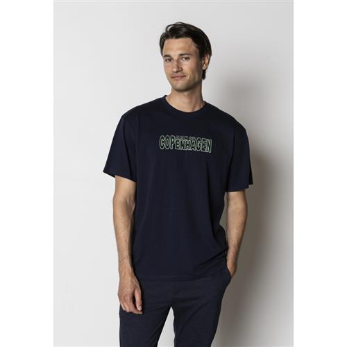 Clean Cut Copenhagen Jonas Organic Tshirt Mand Navy Kortærmede T-shirts Str XXL - Bomuld hos Magasin