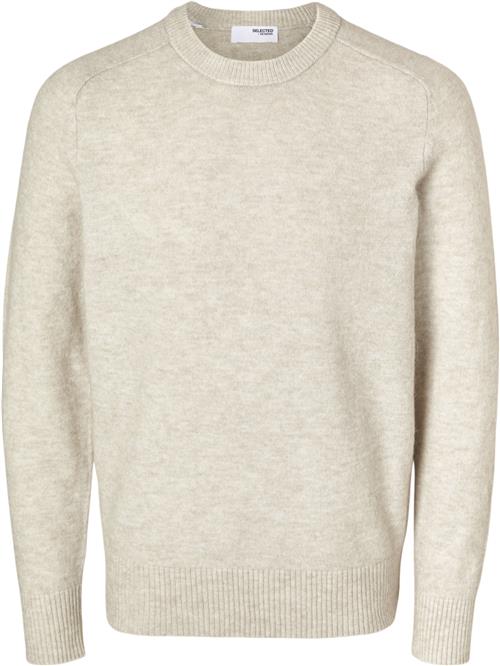 Selected Homme Slhrai LS Knit Crew Neck Mand Oatmeal/melange Sweaters Regular Fit Str XL - hos Magasin