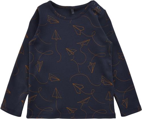 Soft Gallery Sgbaby Bella Paper Plane Ls Tee Noos Str 18m - Night Sky Langærmede T-shirts Bomuld hos Magasin