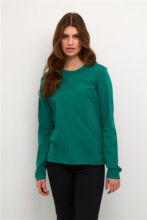 Kaffe Kamarin LS Tshirt Kvinde Aventurine Langærmede T-shirts Str XS - hos Magasin