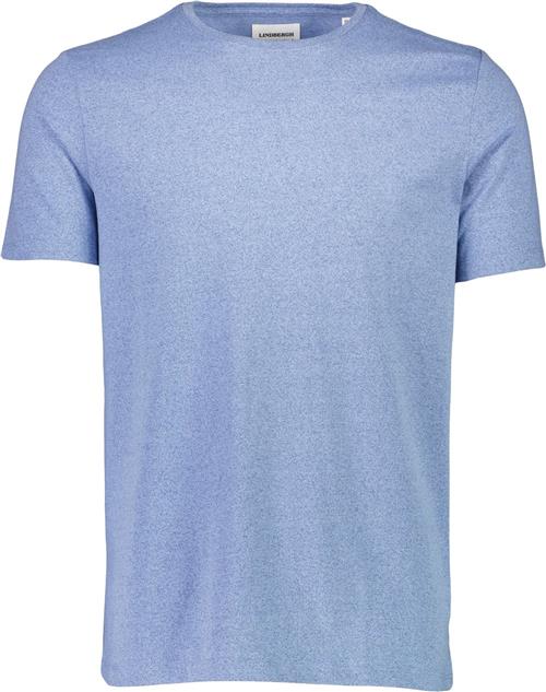 Lindbergh Mouliné Oneck tee S/S Mand New Dk Blue Mix Kortærmede T-shirts Relaxed Fit Str S - hos Magasin