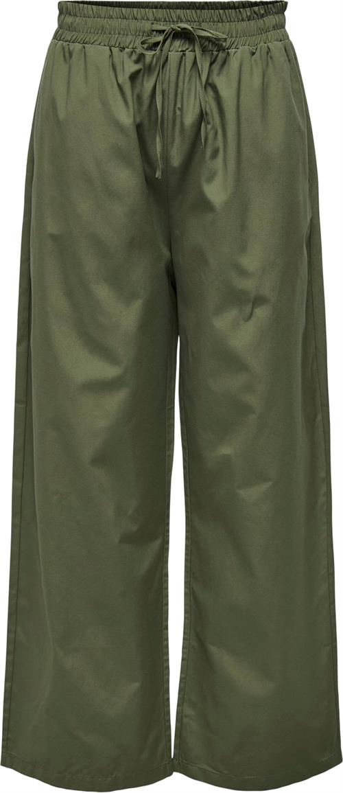 ONLY Onlfridi Loose Pants WVN Kvinde Olive Night Bukser Med Brede Ben Regular Fit Str L - hos Magasin