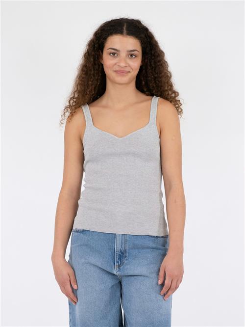 Neo Noir Hanora Knit Top Kvinde Light Grey Melange Tanktoppe Str 40 - hos Magasin