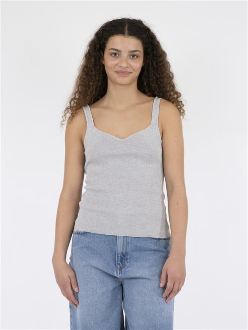 Neo Noir Hanora Knit Top Kvinde Light Grey Melange Tanktoppe Str 38 - hos Magasin